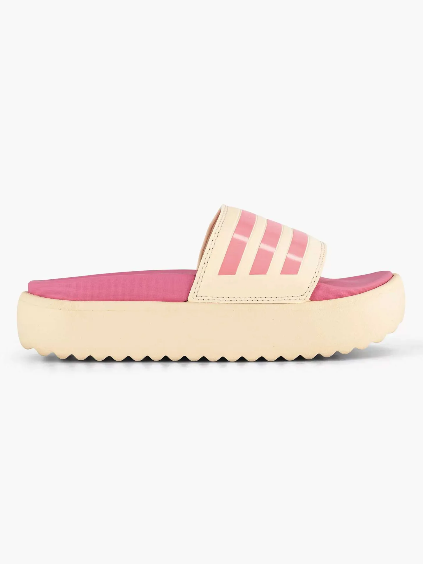 Hot Beige Adilette Platform Dames Slippers