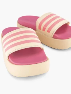 Hot Beige Adilette Platform Dames Slippers