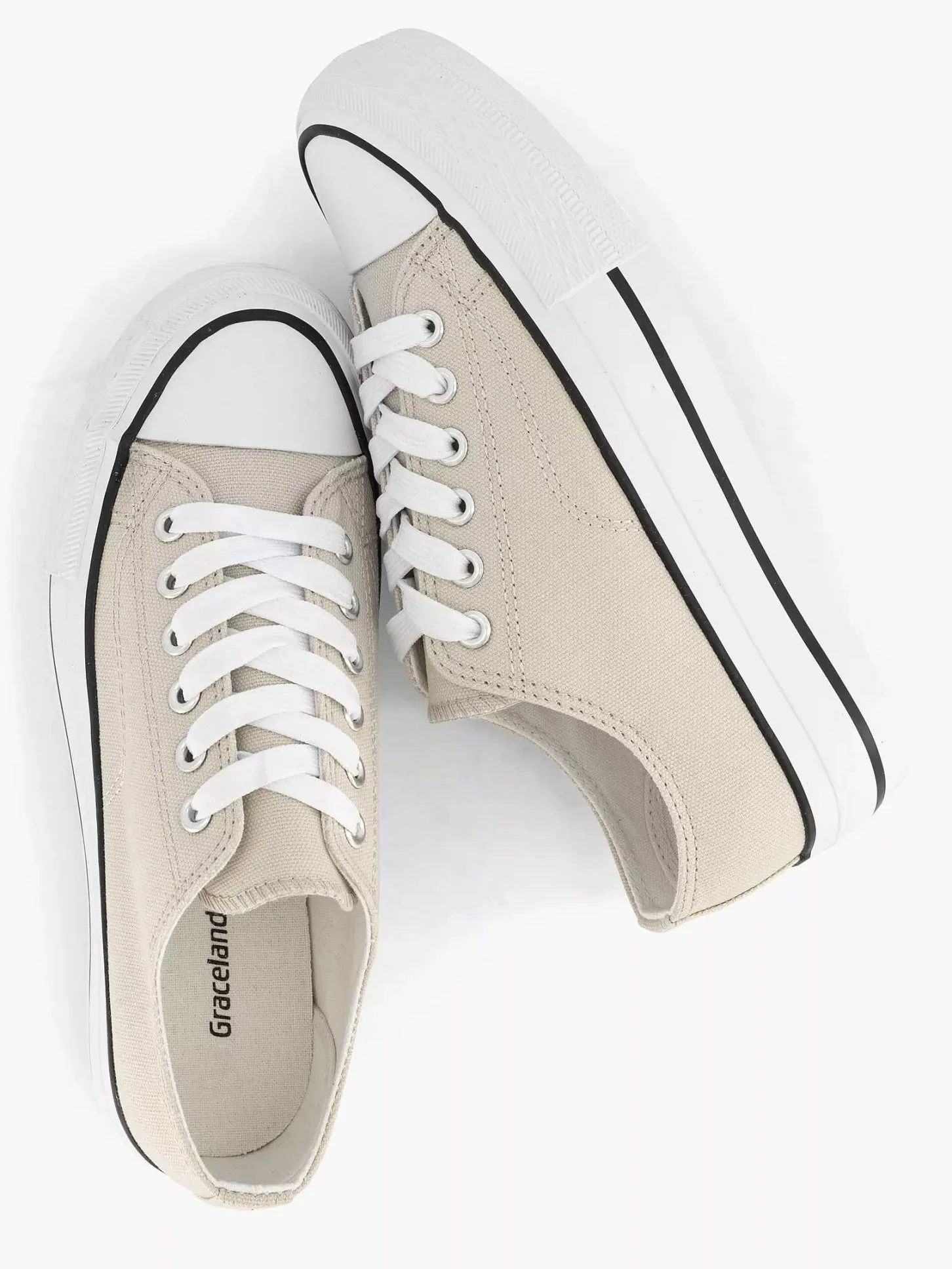 Sale Beige Canvas Sneaker Dames Sneakers