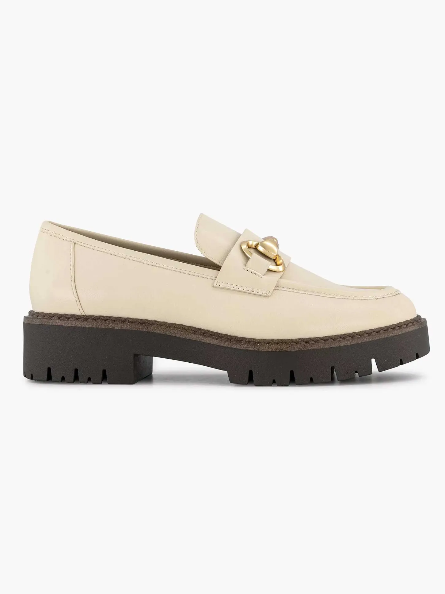 Online Beige Chunky Loafer Sierketting Dames Instappers