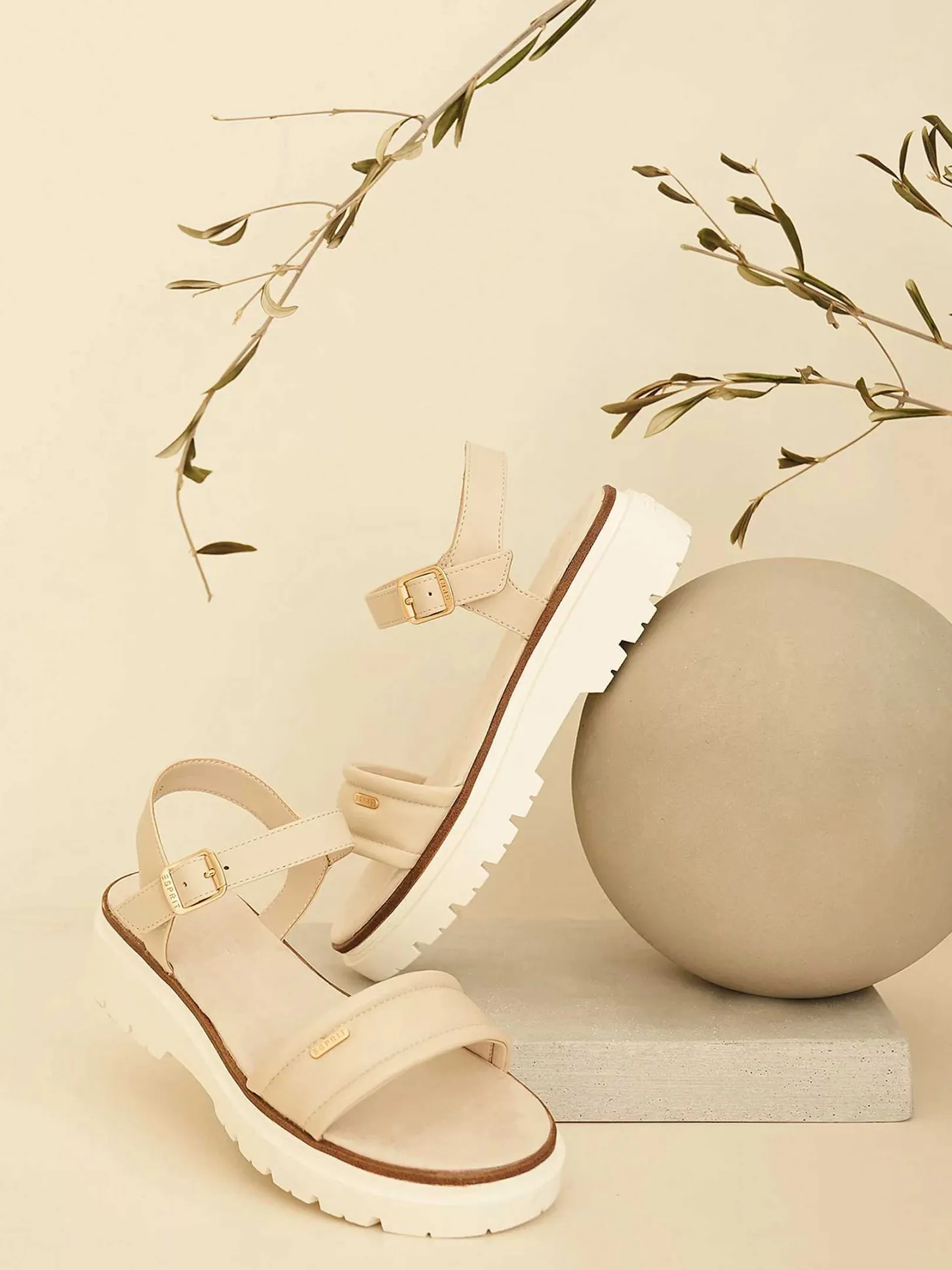 Hot Beige Chunky Sandaal Dames Sandalen