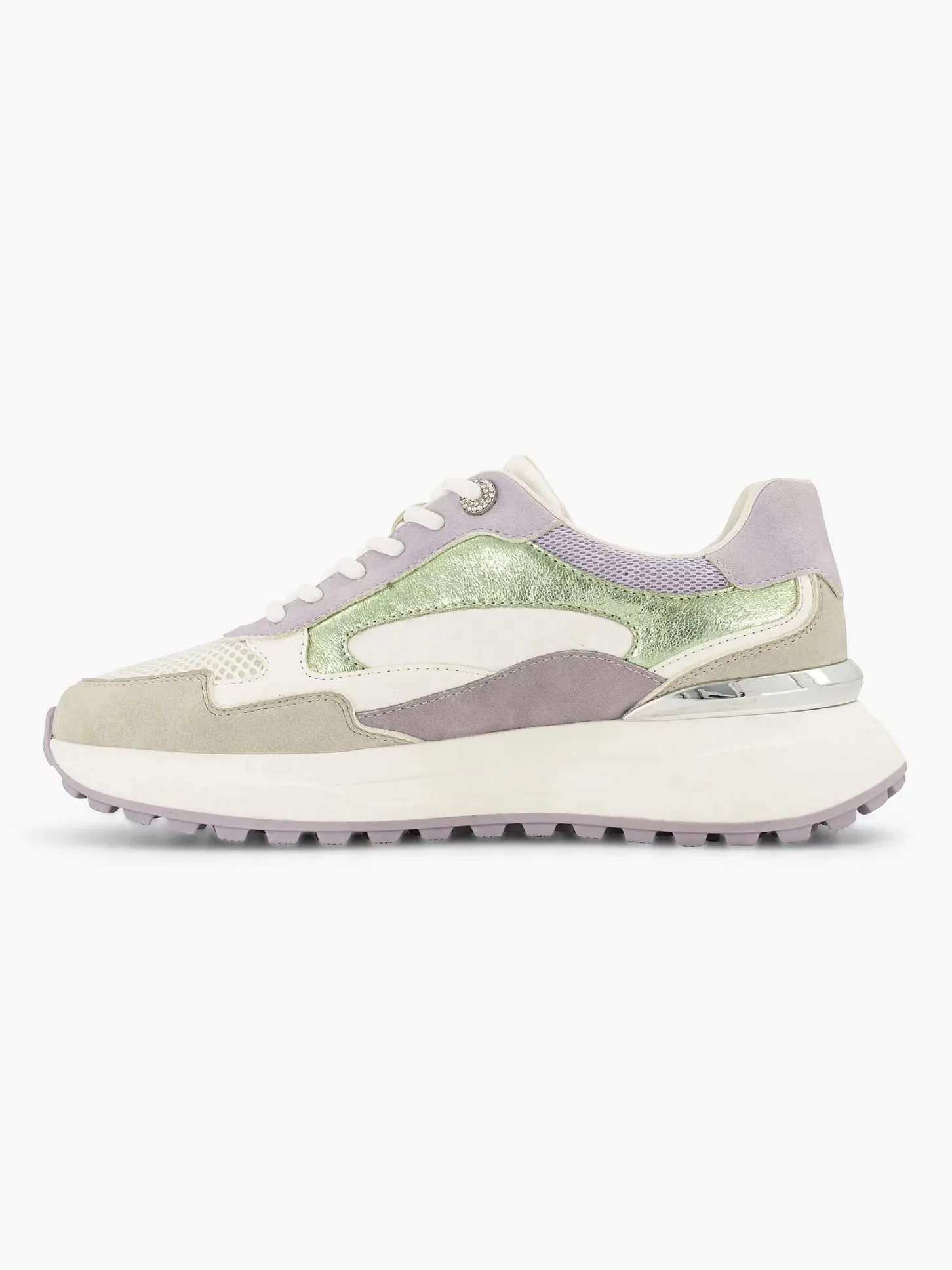 Discount Beige Chunky Sneaker Glitter Dames Sneakers