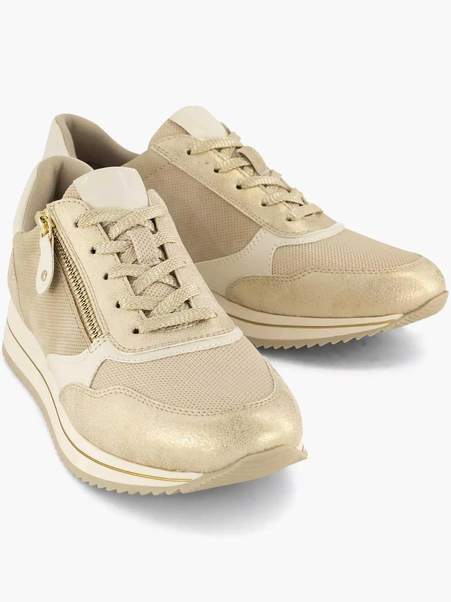 Outlet Beige Comfort Sneaker Dames Comfort Schoenen