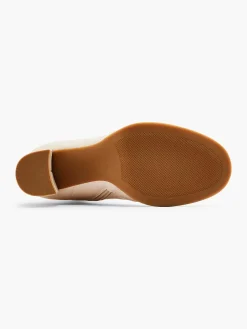 Discount Beige Enkellaars Hak Dames Enkellaarzen & Boots