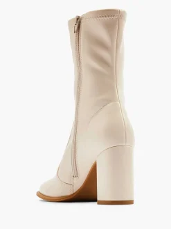 Discount Beige Enkellaars Hak Dames Enkellaarzen & Boots