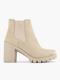 Sale Beige Enkellaars Hak Dames Enkellaarzen & Boots