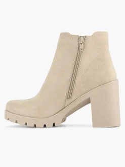 Sale Beige Enkellaars Hak Dames Enkellaarzen & Boots