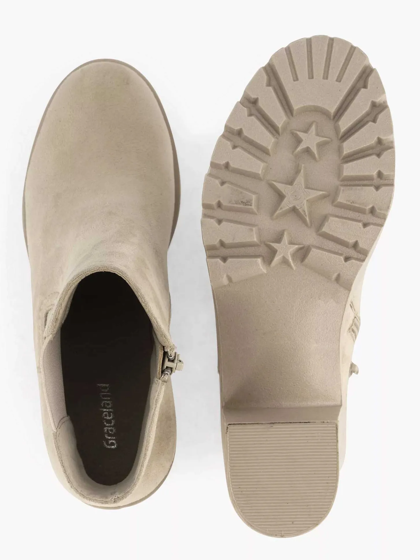 Sale Beige Enkellaars Hak Dames Enkellaarzen & Boots