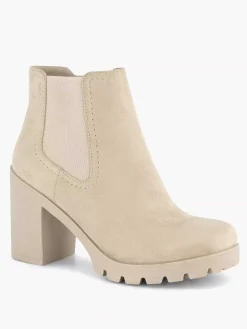 Sale Beige Enkellaars Hak Dames Enkellaarzen & Boots