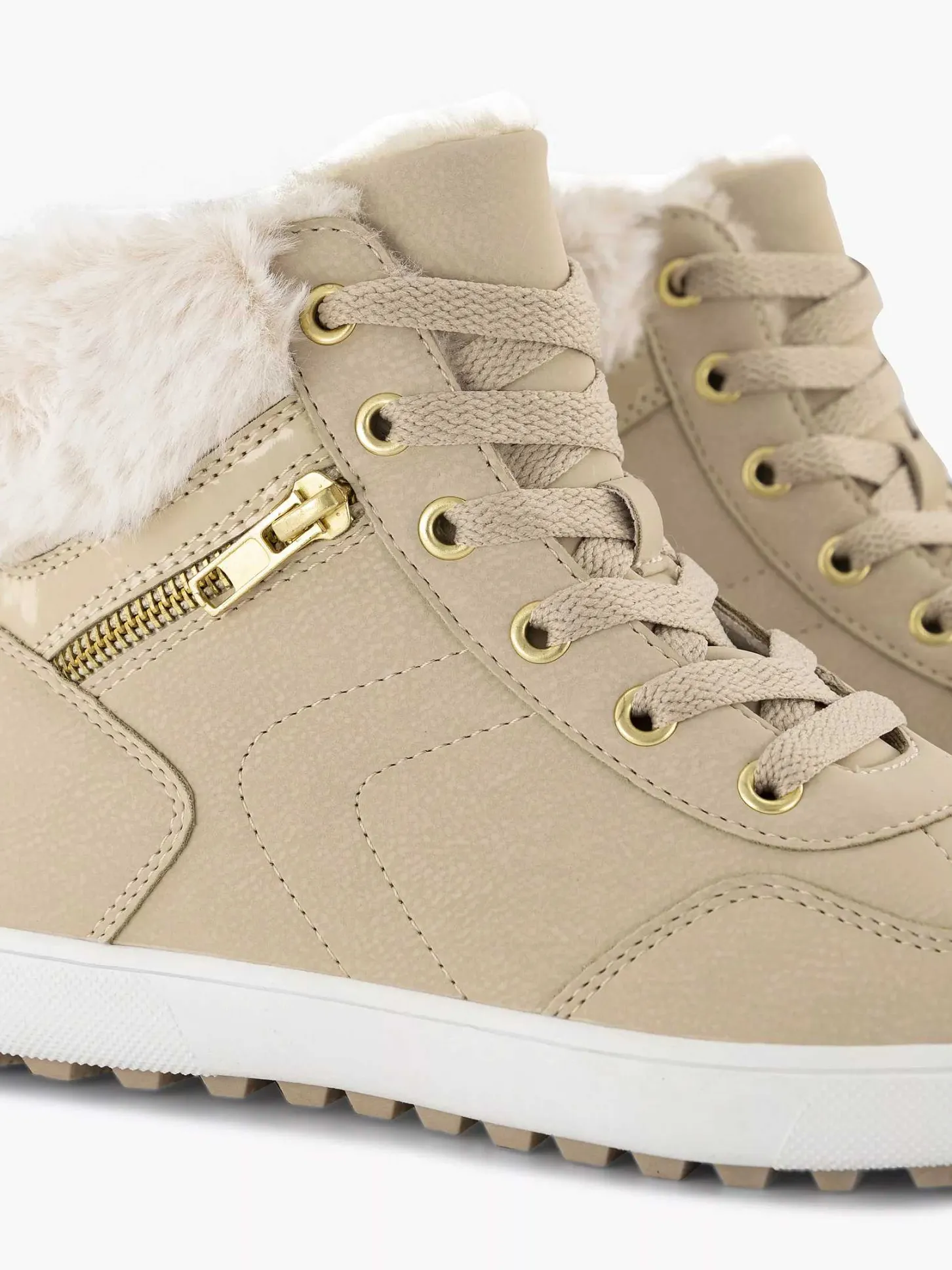 Clearance Beige Hoge Sneaker Dames Sneakers