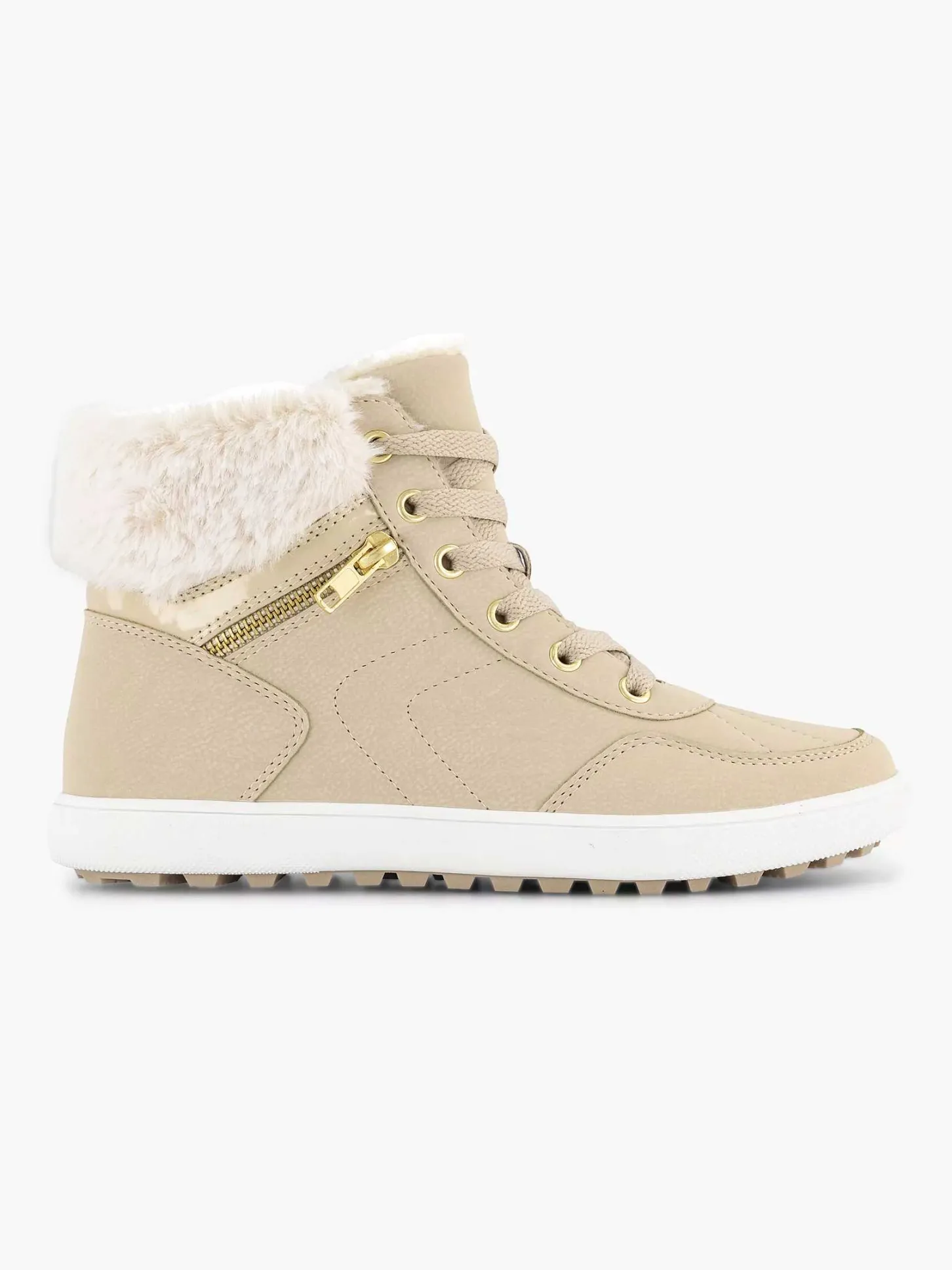 Clearance Beige Hoge Sneaker Dames Sneakers
