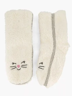 New Beige Huissok Teddy Dames Sokken