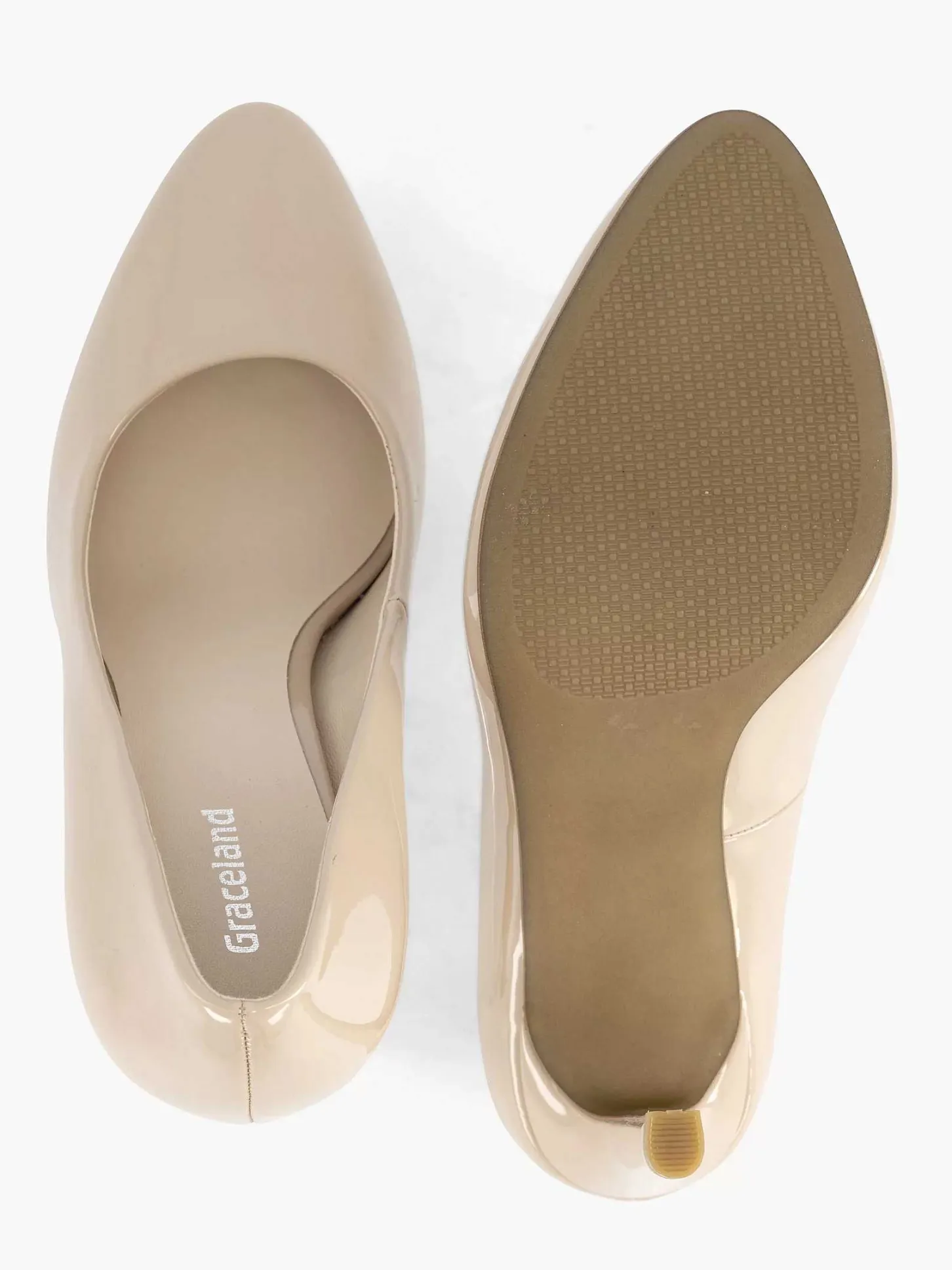 Clearance Beige Lak Pump Dames Pumps