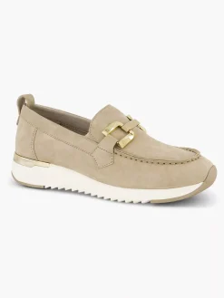 Hot Beige Leren Comfort Instapper Dames Comfort Schoenen