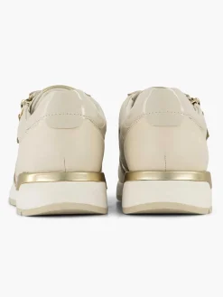 New Beige Leren Comfort Sneaker Dames Sneakers