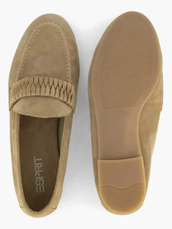 Clearance Beige Leren Loafer Dames Instappers