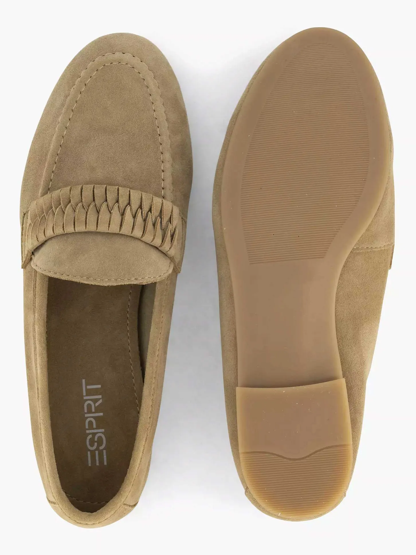 Clearance Beige Leren Loafer Dames Instappers