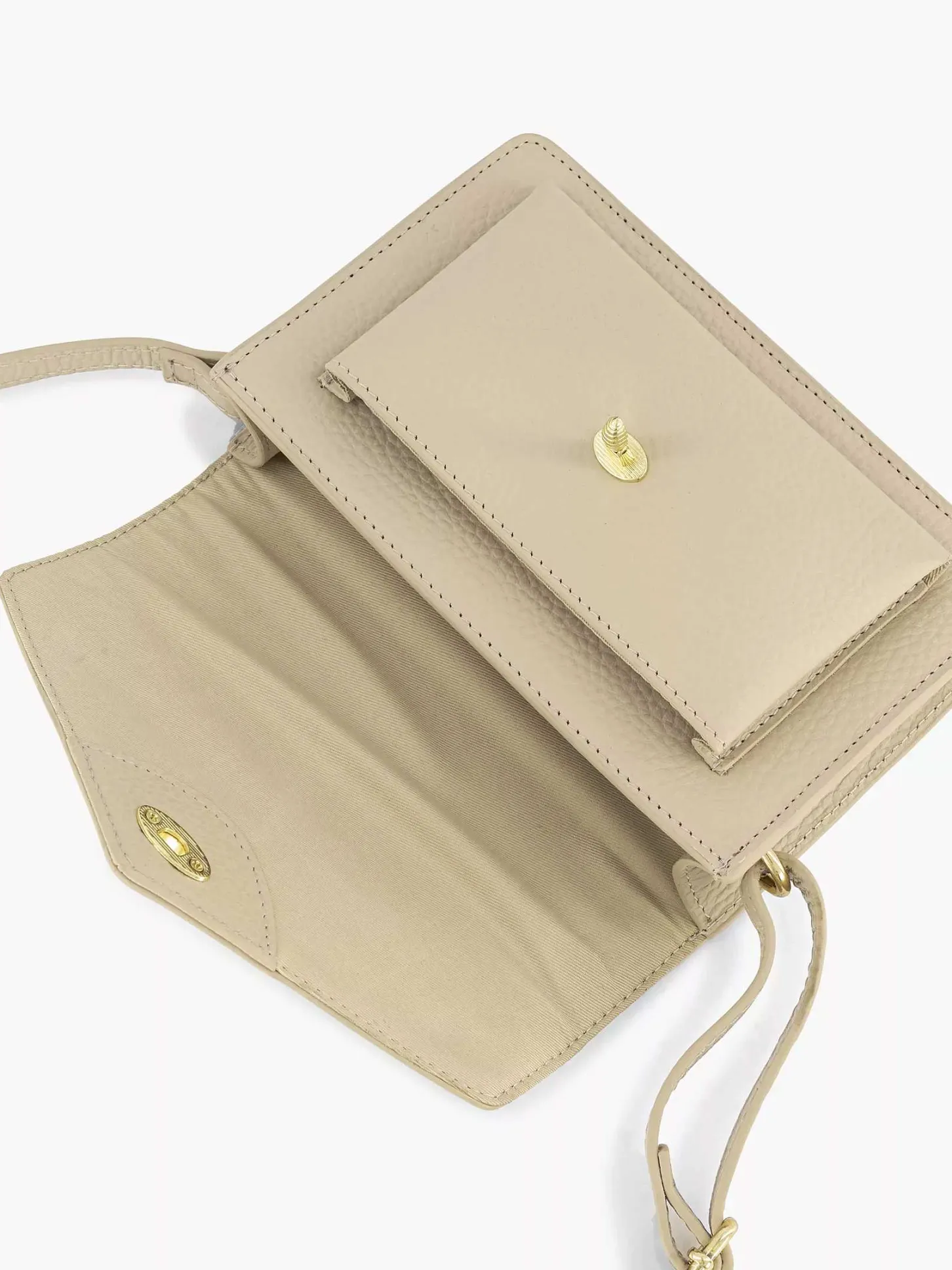 Clearance Beige Leren Schoudertas Dames Tassen