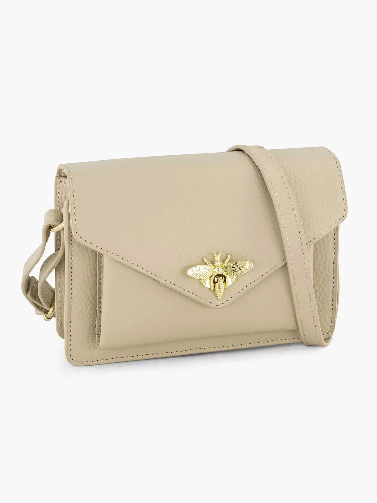 Clearance Beige Leren Schoudertas Dames Tassen