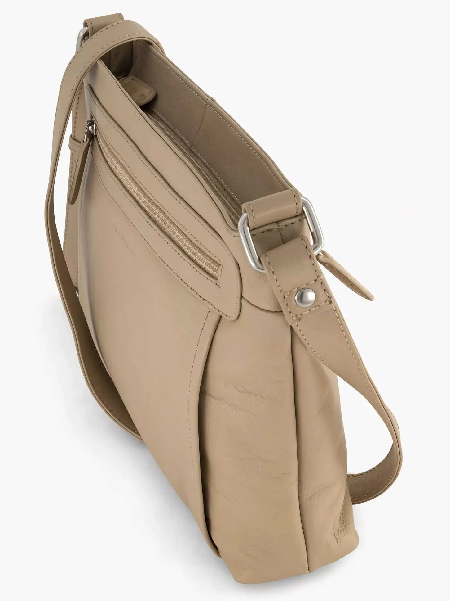 Hot Beige Leren Schoudertas Dames Online Exclusive Accessoires