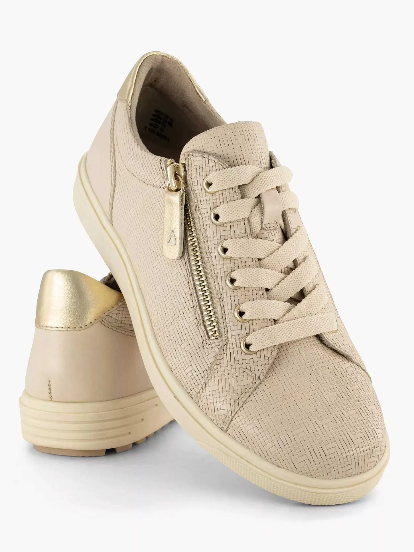 Online Beige Leren Sneaker Dames Sneakers