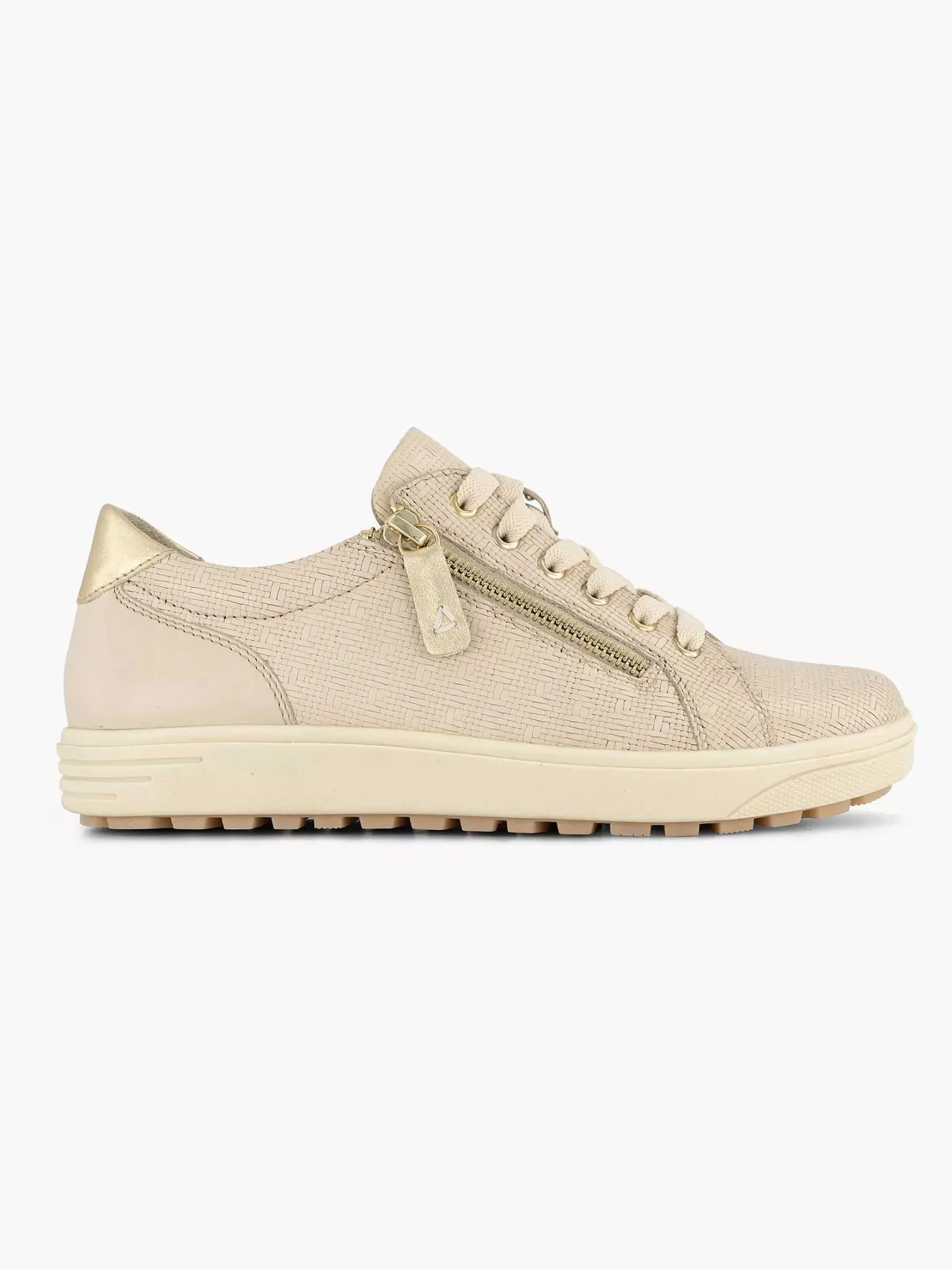 Online Beige Leren Sneaker Dames Sneakers
