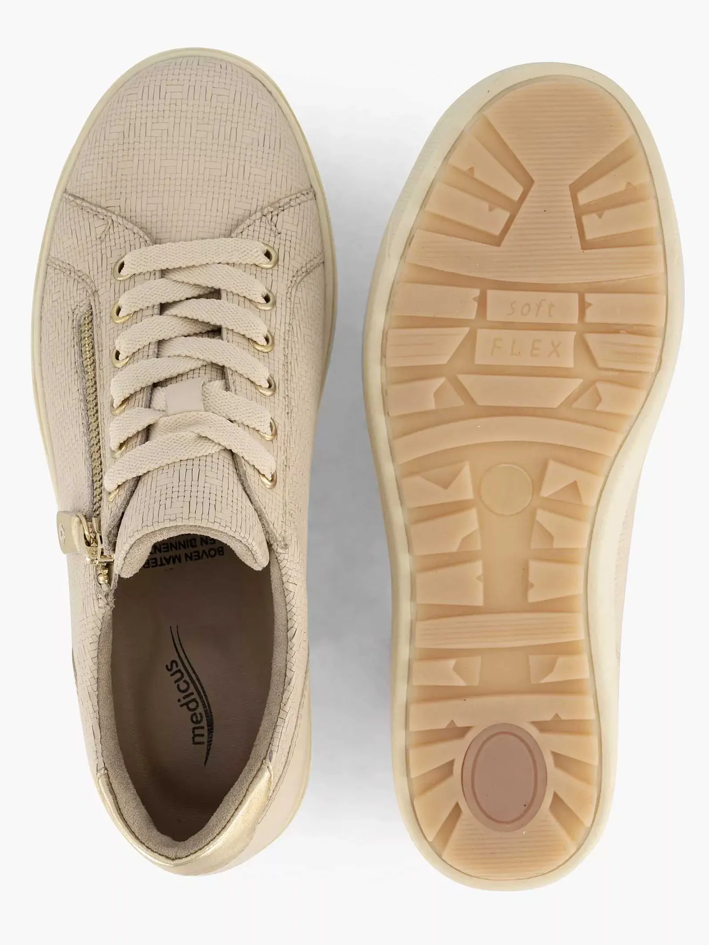 Online Beige Leren Sneaker Dames Sneakers