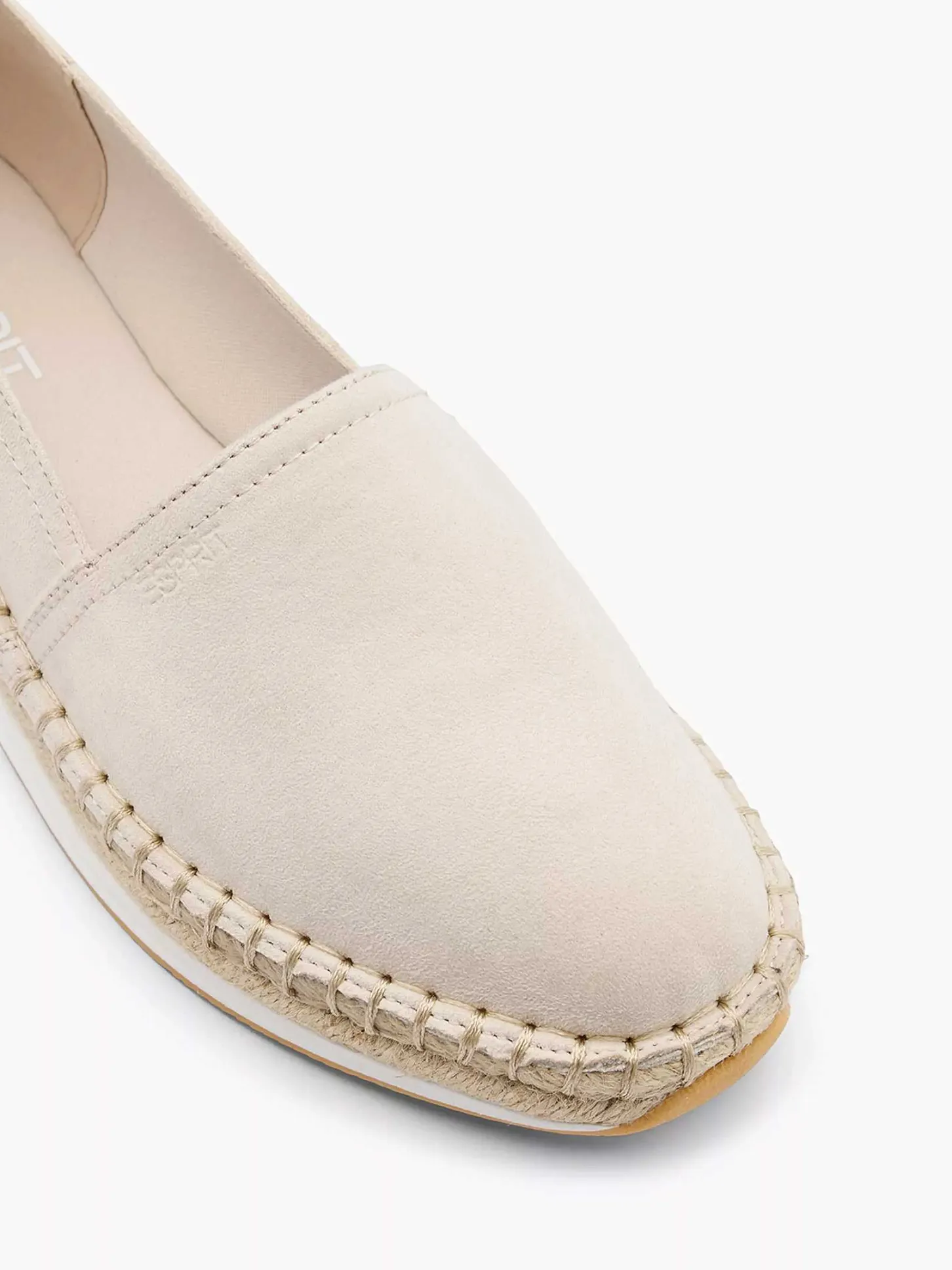 Discount Beige Platform Espadrille Dames Instappers