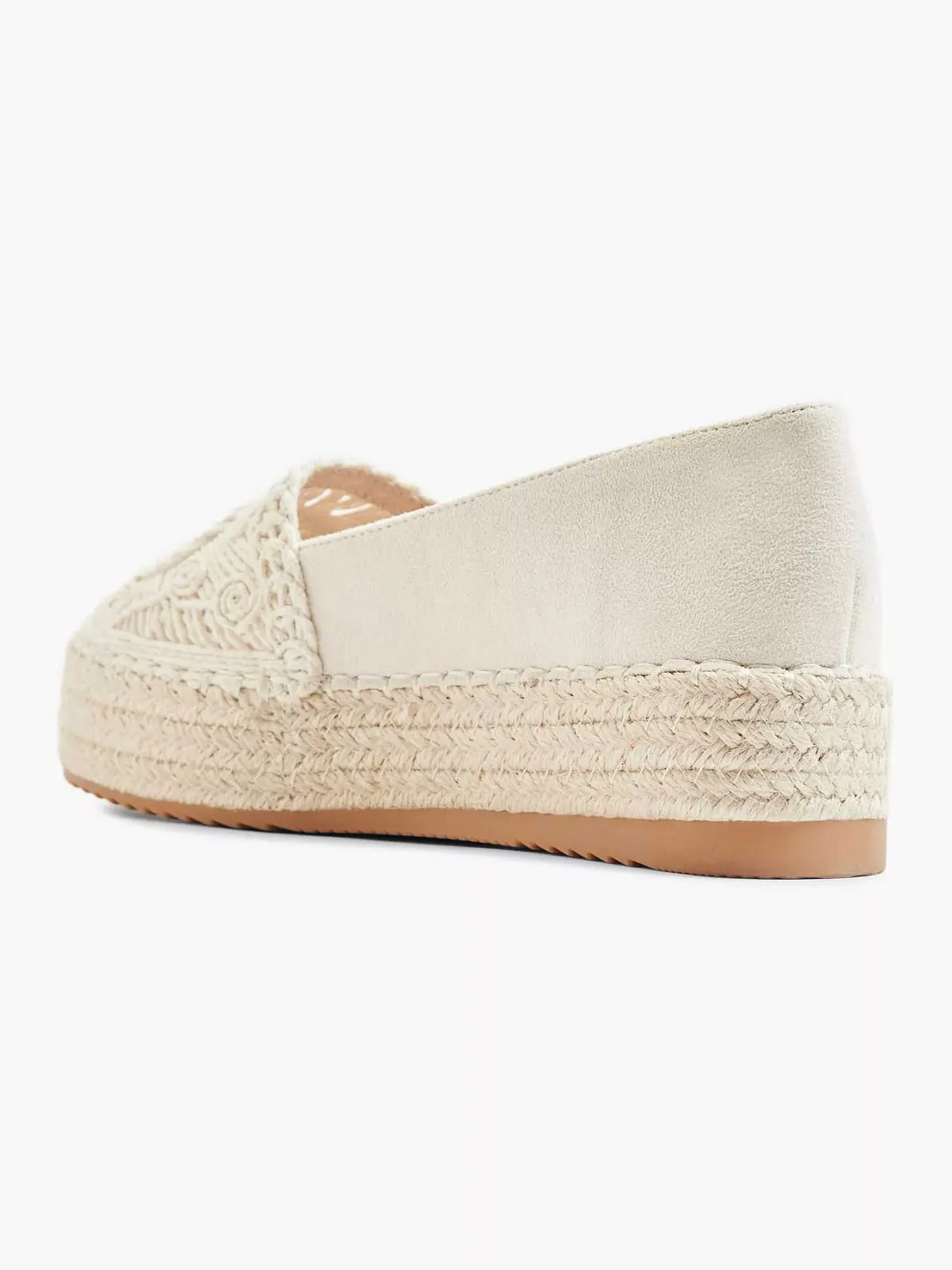 Outlet Beige Platform Espadrille Dames Instappers