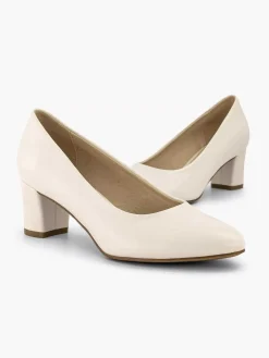 Beige Pump Blokhak Dames Hoge Hakken