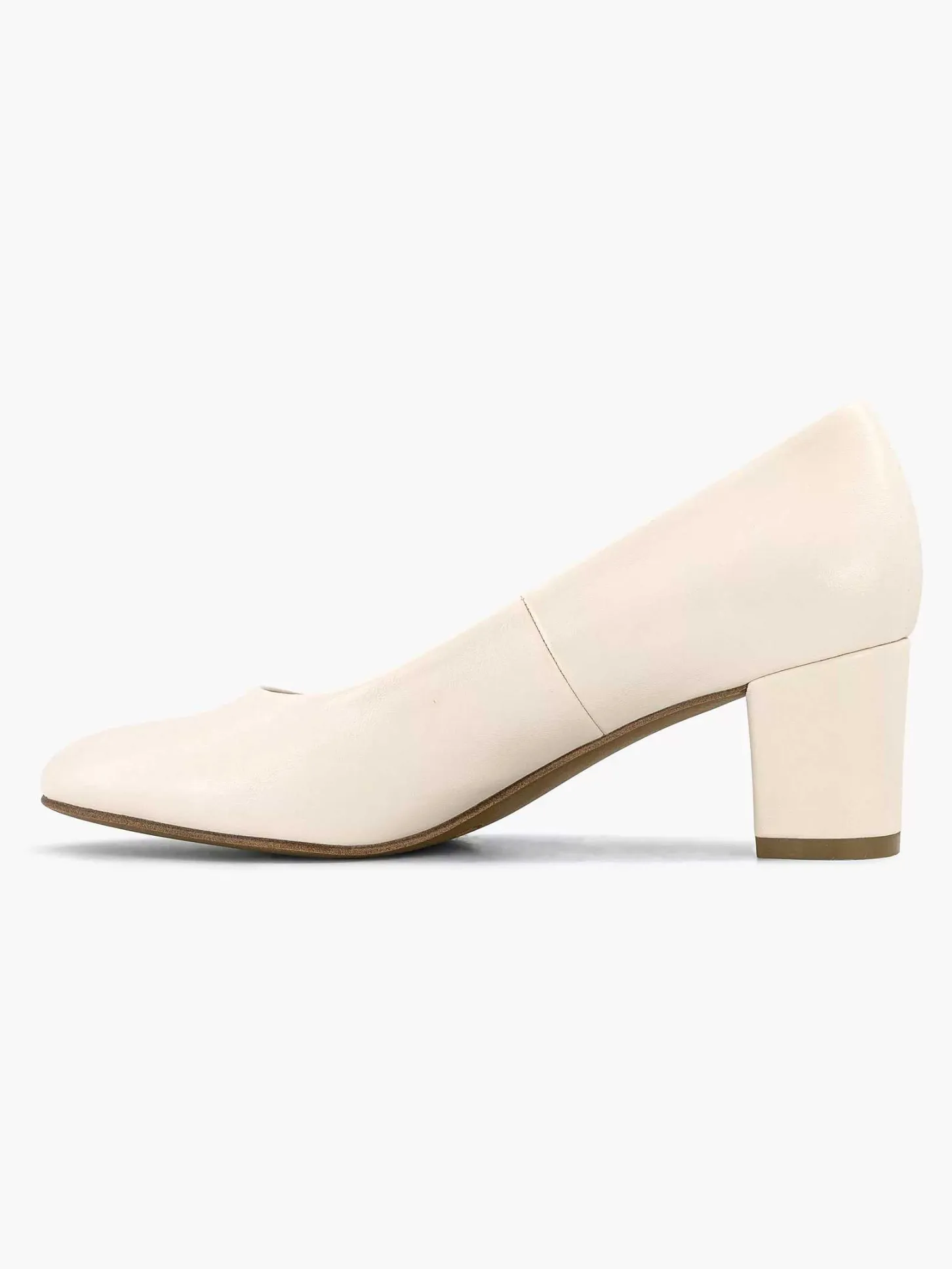Beige Pump Blokhak Dames Hoge Hakken