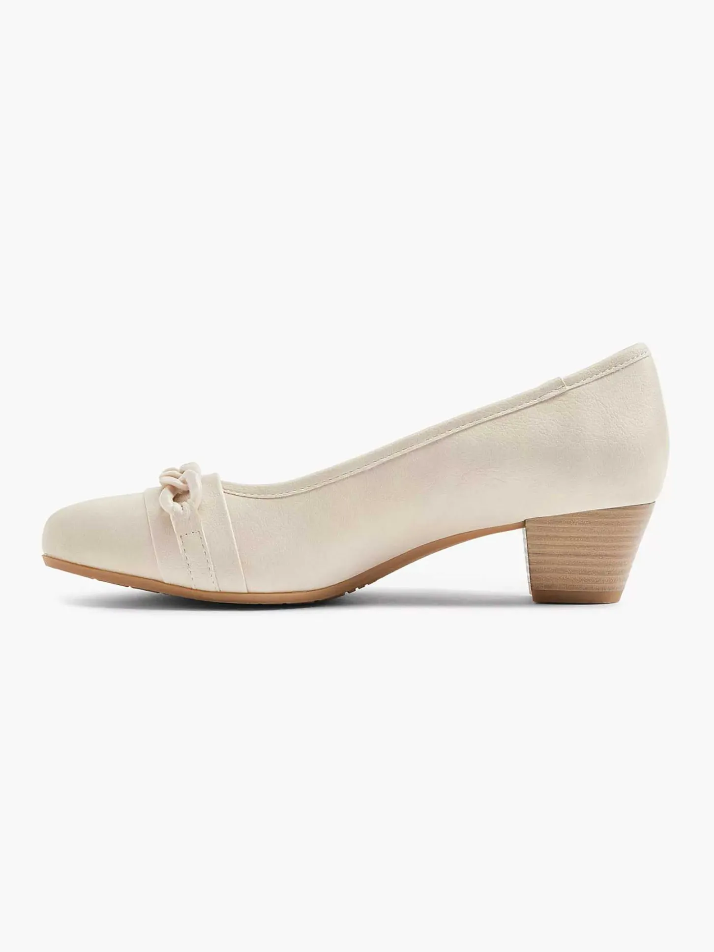 New Beige Pump Sierketting Dames Comfort Schoenen