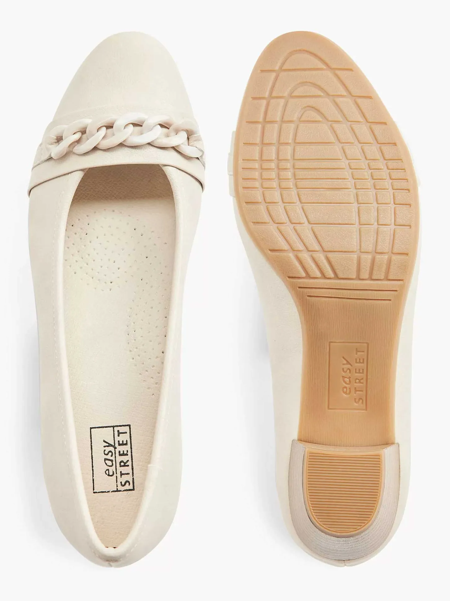New Beige Pump Sierketting Dames Comfort Schoenen