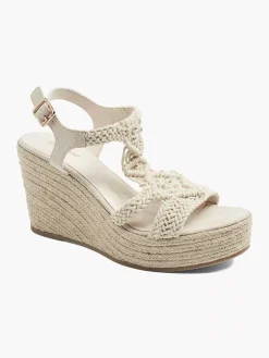 Outlet Beige Sandalette Sleehak Dames Sandalen