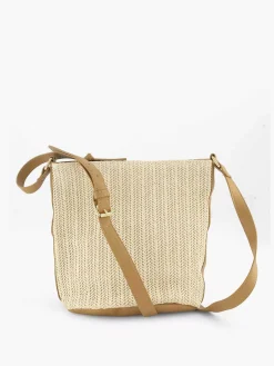 Sale Beige Schoudertas Gevlochten Dames Online Exclusive Accessoires