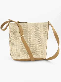 Sale Beige Schoudertas Gevlochten Dames Online Exclusive Accessoires