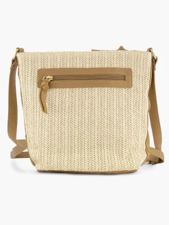 Sale Beige Schoudertas Gevlochten Dames Online Exclusive Accessoires