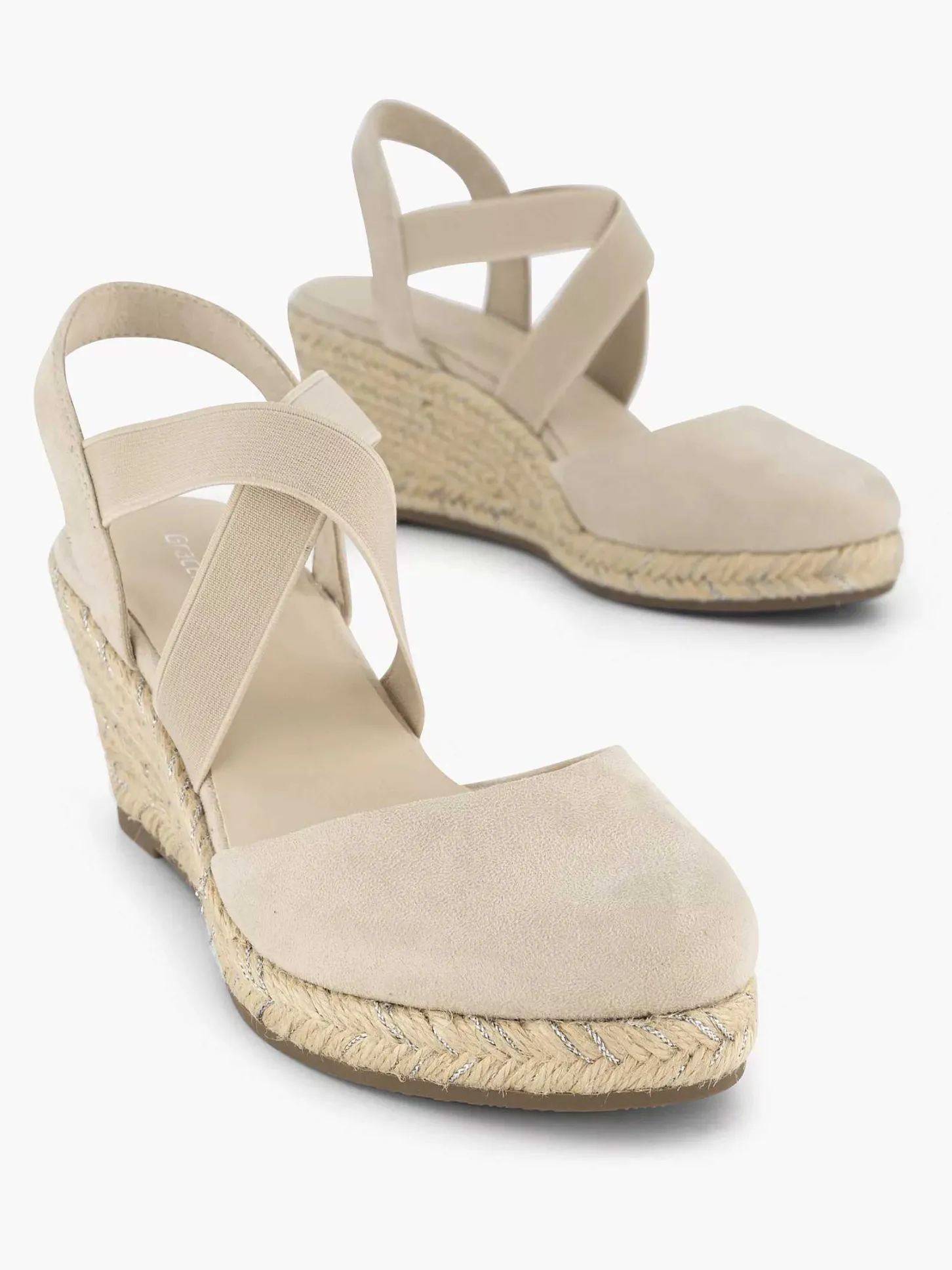 Sale Beige Slingback Sleehak Dames Sandalen
