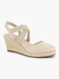 Sale Beige Slingback Sleehak Dames Sandalen