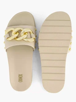 Beige Slipper Sierketting Dames Slippers