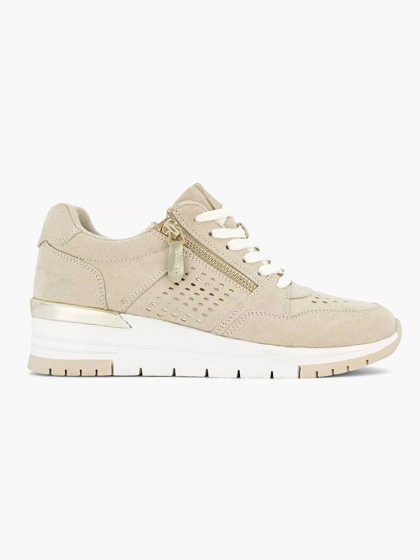 Discount Beige Sneaker Sleehak Dames Comfort Schoenen