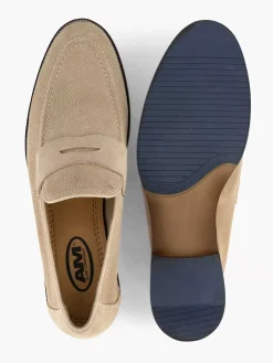 Sale Beige Suede Instapper Heren Geklede Schoenen
