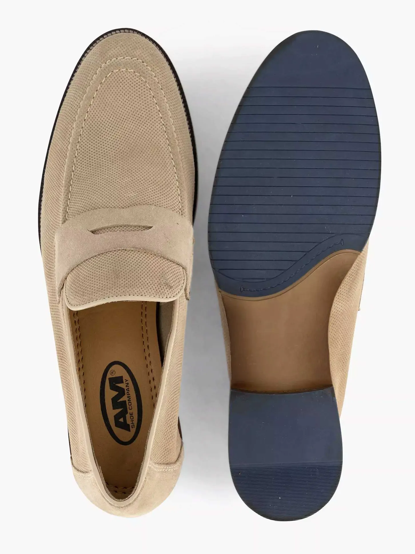 Sale Beige Suede Instapper Heren Geklede Schoenen