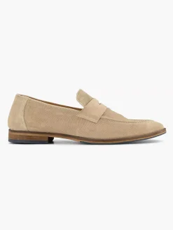 Sale Beige Suede Instapper Heren Geklede Schoenen