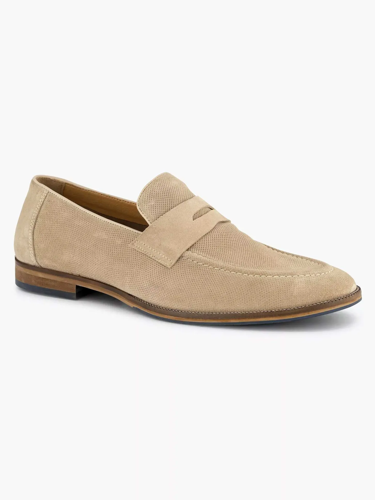 Sale Beige Suede Instapper Heren Geklede Schoenen