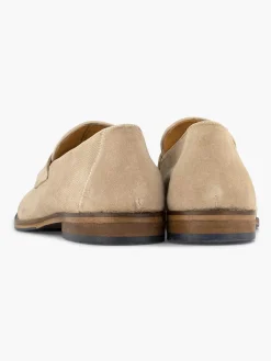 Sale Beige Suede Instapper Heren Geklede Schoenen
