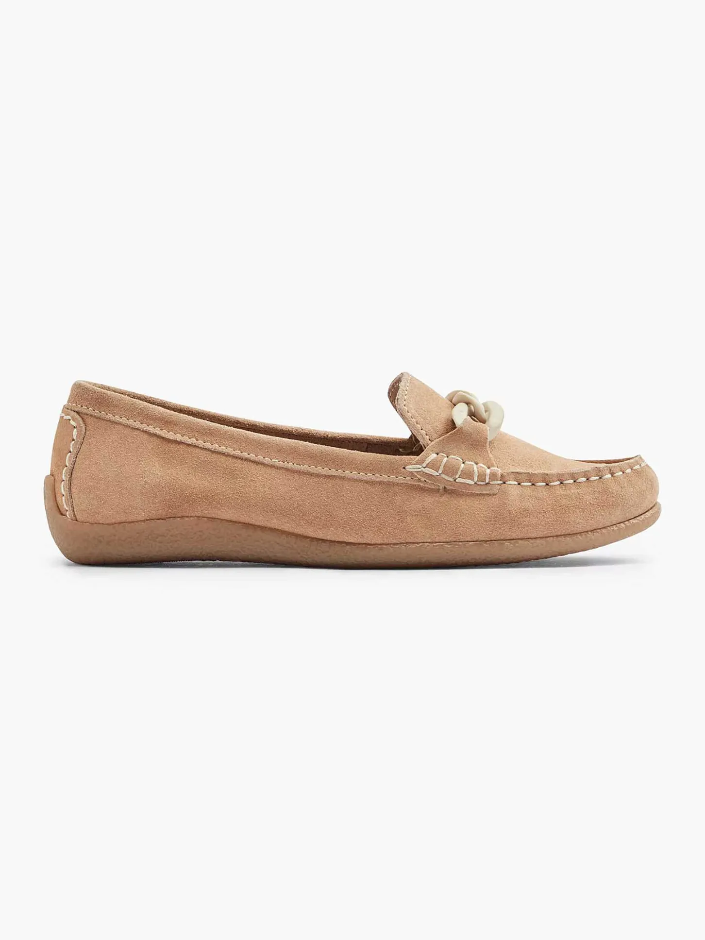 Online Beige Suede Instapper Sierketting Dames Instappers