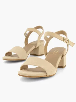 Outlet Beige Suede Sandalette Dames Pumps