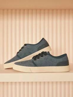 Online Blauwe Canvas Sneaker Heren Sneakers