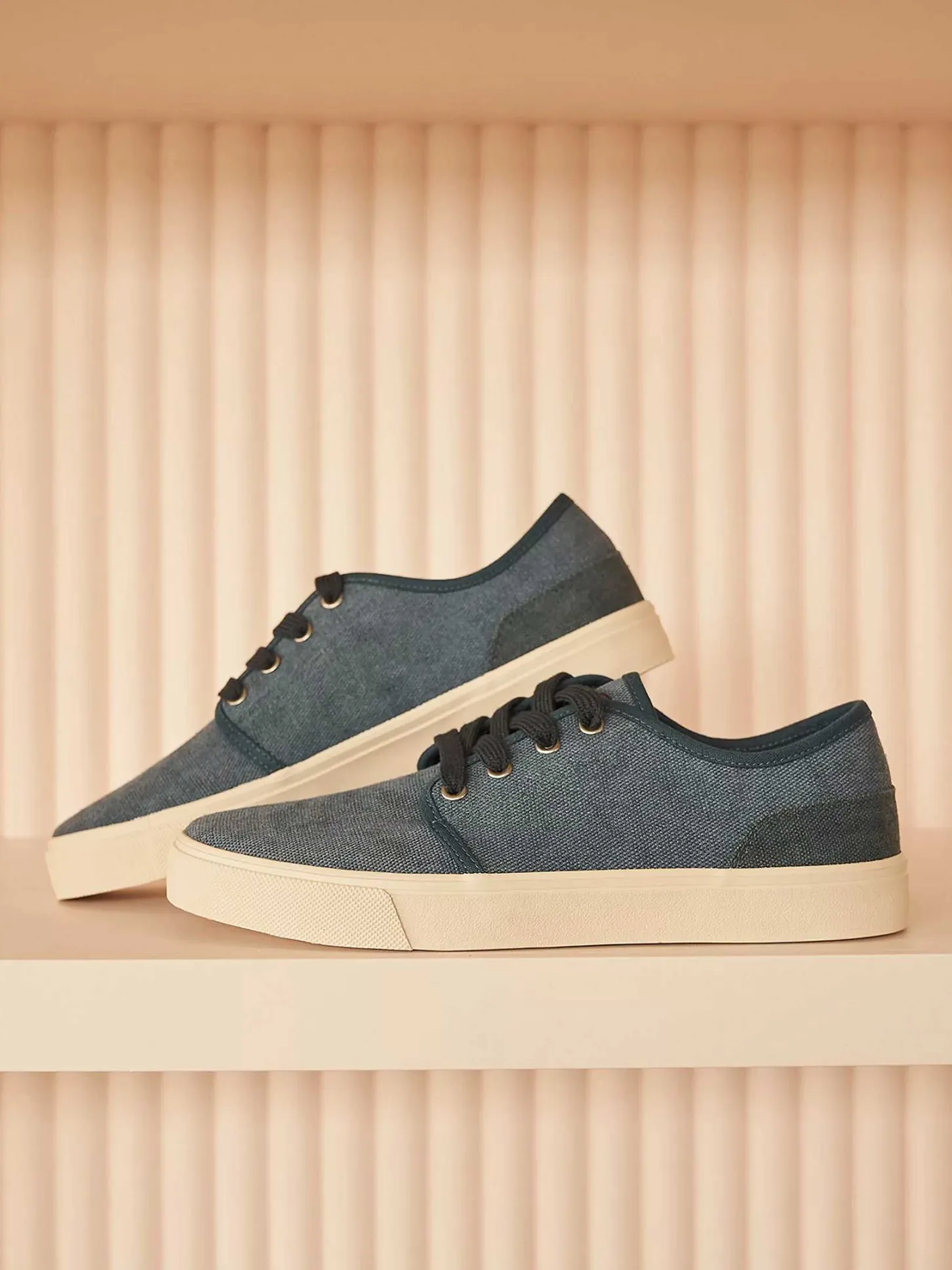Online Blauwe Canvas Sneaker Heren Sneakers
